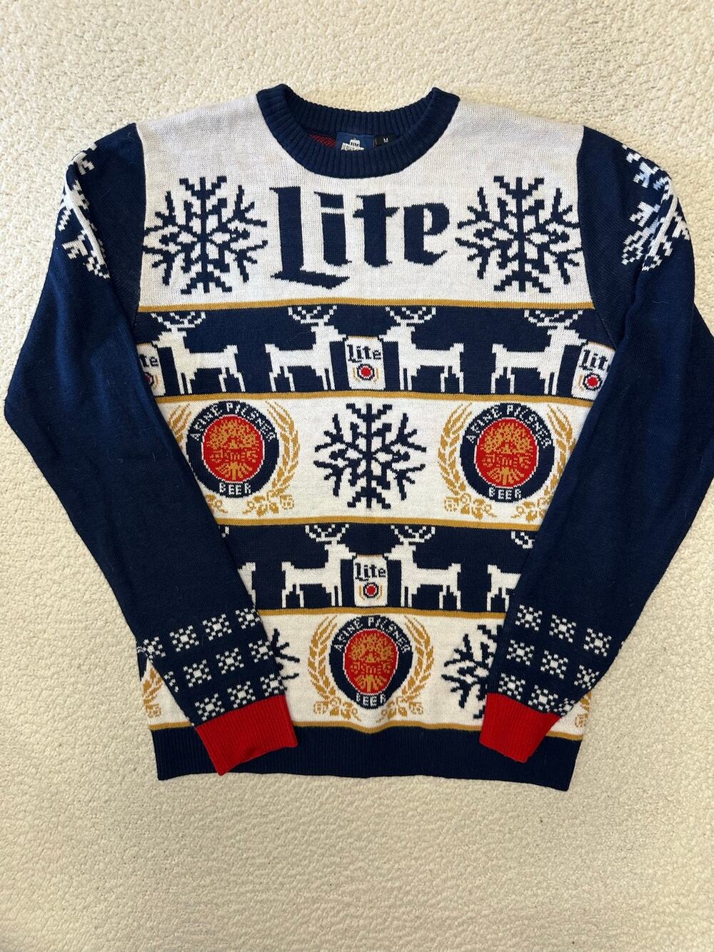 Miller Lite Christmas Sweater Medium